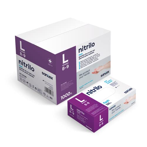 Guantes de Nitrilo Desechables Azul T/L 100 unidades