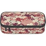 ペンケース 青海波 桜 菊 和風 和柄 (2) 大容量 学生用 かわいい シンプル 通学 OP162