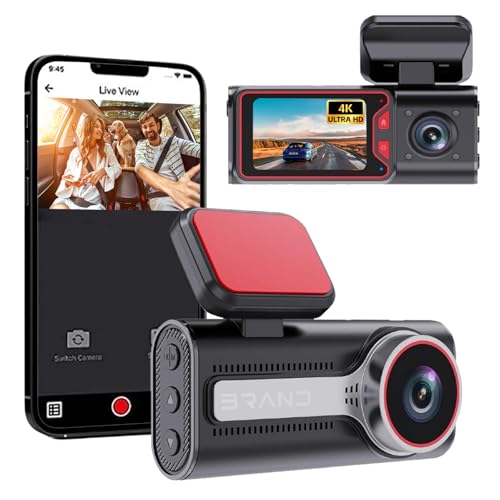 Dash Cam Front and Rear 4K/1080P Full HD Dual Dash Camera In Car Camera Dashboard Camera 170°+140° Wide Angle HDR with 2.0 LCD Display Night Vision Motion Detection and G-sensor