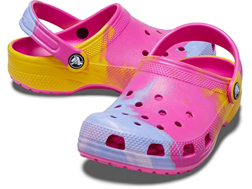 Image of Crocs Unisex-Child Classic Graphic Clog, Juice /Multi, 5 Big Kid