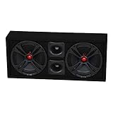 Q Power Chuchero Dual Pre Loaded 10 Inch Speaker Sub Box Enclosure w/ 2 Tweeters