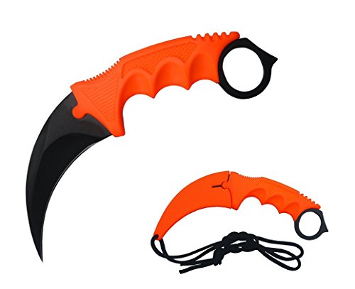 DevilFish New Hawkbill Karambit Neck Knife Orange