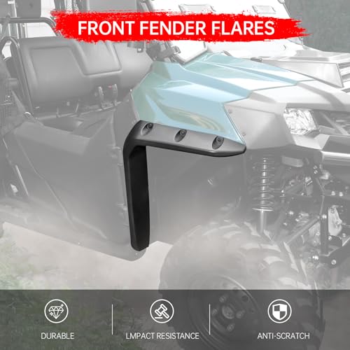 Image of Front Fender Flares for Honda Pioneer 700-2 700-4 2014-2021 | Front Mud Guard Extension Mud Flaps for Honda Pioneer 700 2P 4P 2014-2021 Accessories, Replace #08P70-HL3-600