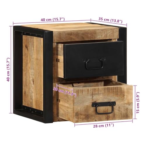 Table de chevet manguier brut massif design flottant rustique chic x2 - 4