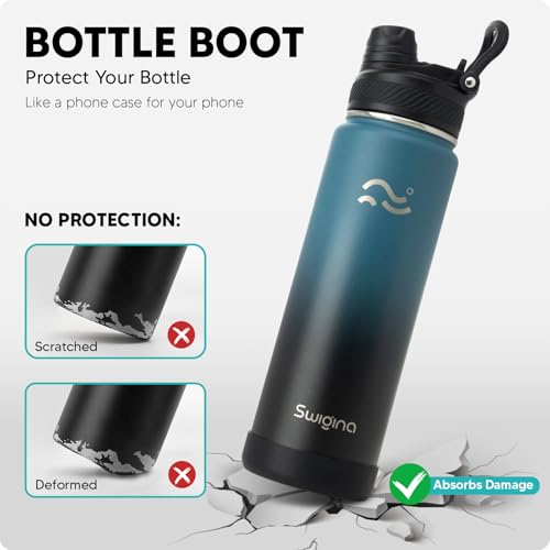 Image of Swigina Insulated Water Bottle with Boot (Keep 36hrs Cold) BPA Free, 24 oz