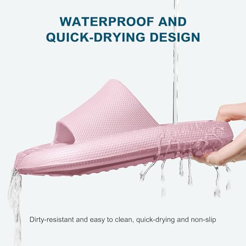 VAVOBIS Sliders Cloud Slippers Women Men Lightweight Slippers Cloud Sliders Non-Slip Flip Flops with Thick Sole for Bathroom Pool Beach House Waterproof Indoor/Outdoor,Pink,4-5 UK - Image 5