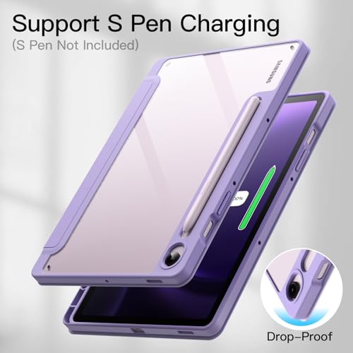 Housse support Samsung Galaxy Tab S9 FE 10.9 violet clair avec stylet - 4