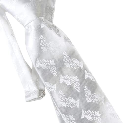 Trinity Church Supply First Holy Communion Tie, White Satin Chalice Brocade Necktie, Catholic Accessory Or Gift For Boys, 14 Inches, Adjustable #TOP4