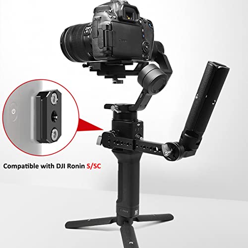 Cofunkool Handle Grip Sling Handgrip Adjustable Handheld Grip Aluminum Extension Bracket For Dji Ronin S/Sc / Rs2 / Rsc2 / Rs3 / Rs3 Pro Zhiyun Weebill-S Gimbal With Cold Shoe Mount 1/4" 3/8" Thread #TOP2