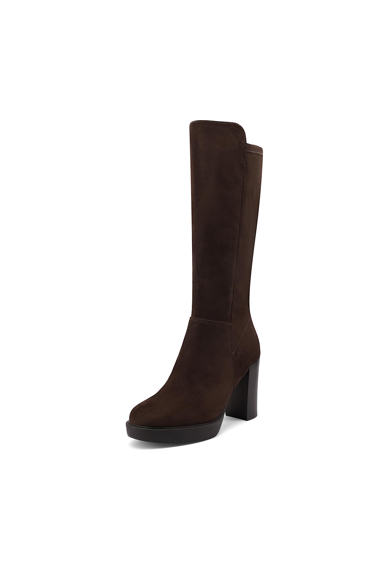 QUEEN HELENA Stivali Alti Donna con Tacco Largo e Plateau X27-124