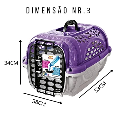 Caixa de Transporte Para Cães e Gatos Panther Nº3 - Lilás