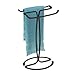 iDesign Axis Metal Hand Towel Holder for Master Bathroom, Vanities, Countertops, Kitchen, Holds 2 Finger Tip Towels, Bronze