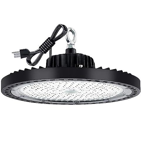 BIRITALO ledmo UFO LED High Bay Lights, High Bay LED Shop Lights,100W-14000lm-5000K-100-277V-Black — $35.99 (10% off)