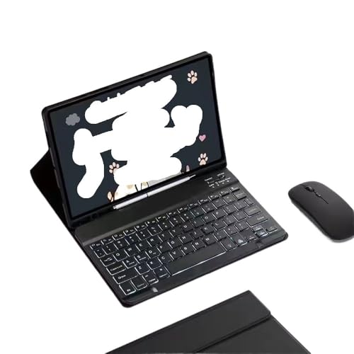 Teclado retroiluminado y ratón inalámbrico en funda robusta para Galaxy Tab A9