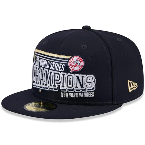 New Era NY New York Yankees 59FIFTY 27x World Series Champions Fitted Cap Mütze, Marineblau, 58 EU