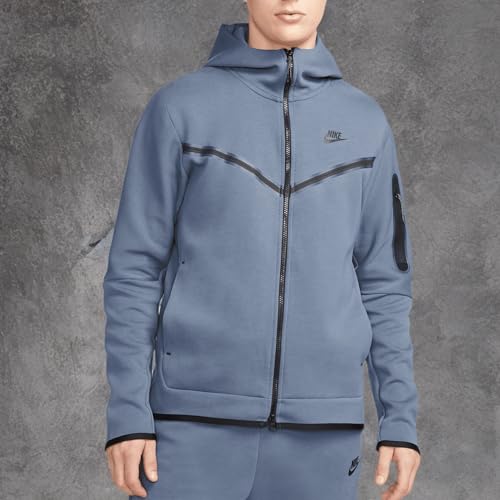 Nike Sportswear Tech Fleece Men's Full-Zip Hoodie Size- Large, Diffused Blue/Black2