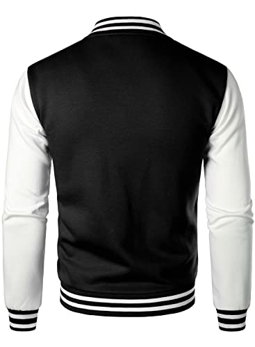 HOOD CREW Mens Fashion Varsity Jackets Casual College Baseball Letterman Coat3