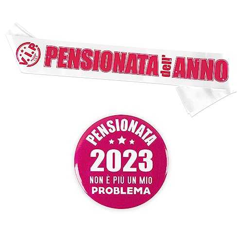 Fascia Pensionata dell'Anno Donna Spilla Pensione Gadget Rosa...