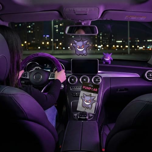Image of PumpCar 2 pieces double-sided purple monster poke hanging cartoon cherry-scented funny car air freshener Cool hanging for rearview mirror Car Interior Accessories Gifts