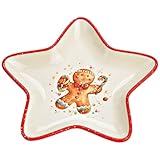 Conçu avec amour : l'assiette à biscuits à bordure rouge et la joyeuse figurine en pain d'épice font de cette vaisselle de Noël un point fort de votre décoration d'hiver et de Noël.
