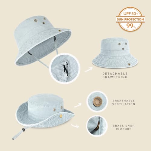 Image of Hot Summer Bucket Hat - Trendy Cotton Sun Hat for Beach, Golf, Fishing