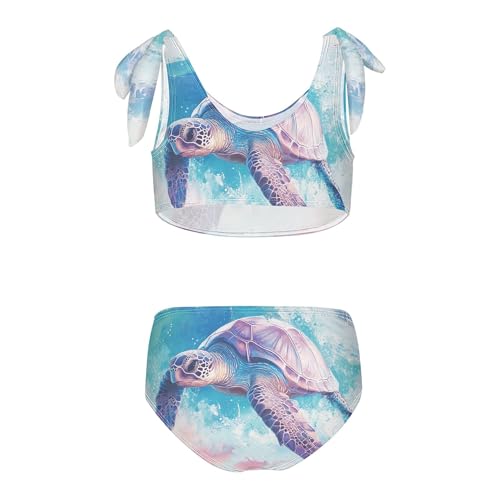 Pastel Color Sea Turtle in Ocean Girls Bikini Sets 2 Piece Swimsuits Bathing Suit Swimwear2