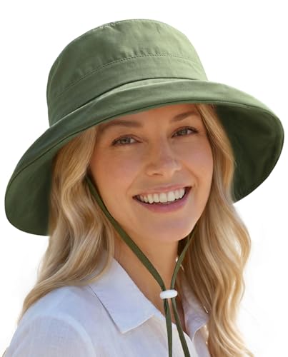 FURTALK Sun Hats for Women Wide Brim Ponytail Fold-Up Beach UV Protection