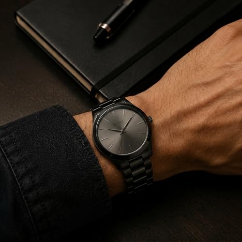 Image of BUREI Men's Wrist Watch, Analog Stainless Steel Dress Waterproof Quartz Watch for Men with Japanese Movement,Refined Gifts for Men, Boyfriend, Husband, Dad