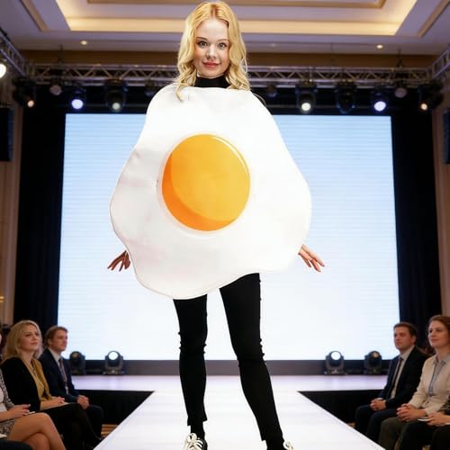 Déguisement œuf poché et bacon adulte pour Halloween réussi