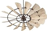 Quorum 97215-86 Indoor Windmill Ceiling Fan in Oiled Bronze with Weathered Oak Blades