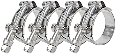 EDSRDPLT 4PCS 1-1/4 Inch Stainless Steel T-Bolt Hose Clamps, Working Range 41-46mm for 1-1/4" Hose ID, T Clamp for Sealing Hoses, Fuel Lines, Pipes, etc. T-bolt hose clamps (1.61"-1.81"(41-46mm)