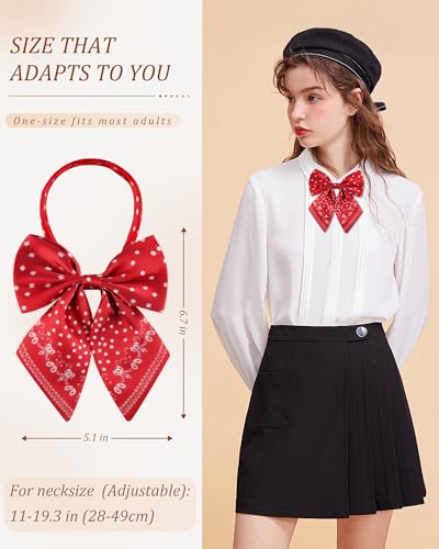 Image of AWAYTR Ladies Adjustable Pre tied Bowtie - Solid Color Bow Ties for Women