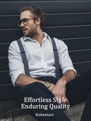 Image of Men's Industrial Strength Suspenders 2-Inch Wide X-Back Heavy Duty Braces Strong Metal Clips, Elastic Adjustable