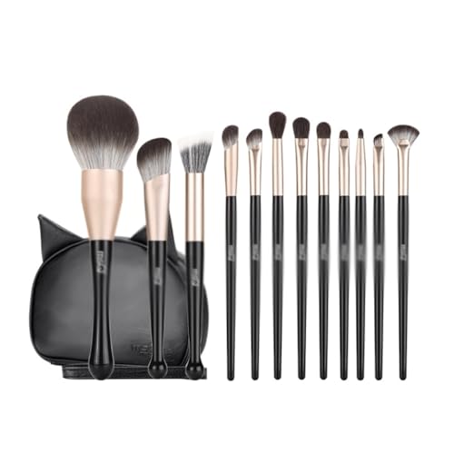 Pinceaux de maquillage ensemble de 12 pièces avec pochette de rangement pour fard à paupières
