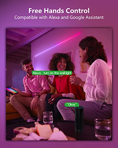 Aubess Smart Led Wall Lights, Rgb Led Wall Sconces Work With Alexa, Google Assistant & Ifttt, Music Sync Led Wall Light Bars With Timer & App Remote Control For Themes Party/Room Lighting Decor, 6Pcs #TOP4