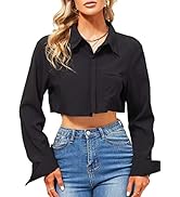 TZLDN Womens Satin Silk Button Down Shirts Long Sleeve Loose Blouse Casual Work Tops