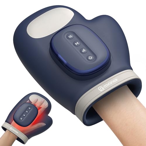 COMFIER Cordless Hand Massagerwith Heat and Compression Updated Bigger Electric Hand Massage for Arthritis and Carpal Tunnel Wrist Massage Used at Home Office 2026 Fathers Day Gift for Men Blue