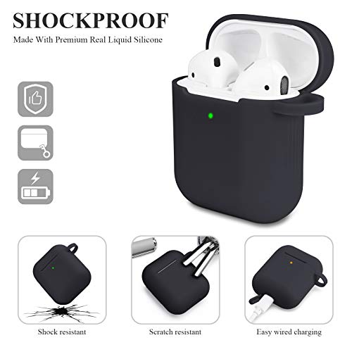 AKABEILA Compatible with AirPods 2 2019 & AirPods 1 2016 Case One Piece Soft Silicone Cute Cover Shockproof Protective Support Wireless Charging Front LED Visible - Image 4
