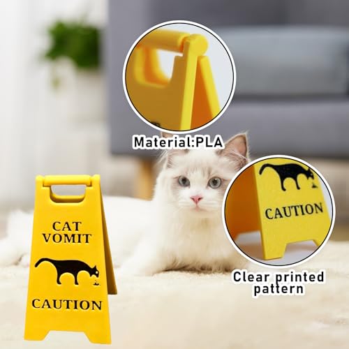 Katzen Kotzschild, 13cm Lustige Gag Katzen Hunde Kotz Warnschilder, Cat Dog Vomit Sign, Funny Cat Sign Decor, Warnschild für Erbrochenes Haustieren, Funny Gag Gift Für Katzen Hundeliebhaber