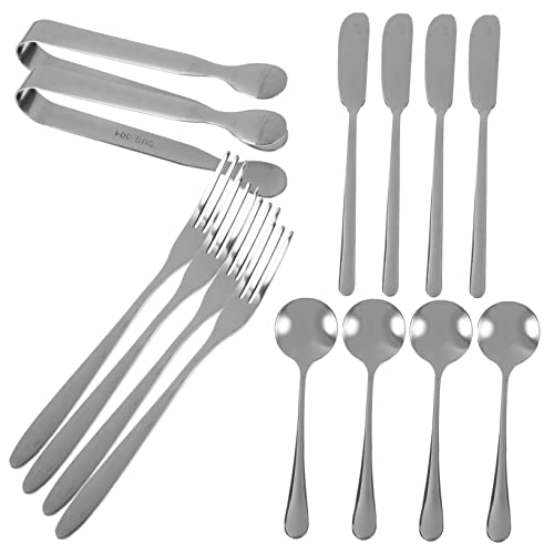 FUNOMOCYA Silverware Sets 14pc Cheese Knife Spoon Fork Set Cheese Serving Tools Charcuterie Utensils Cheese Spreader for Home Kitchen