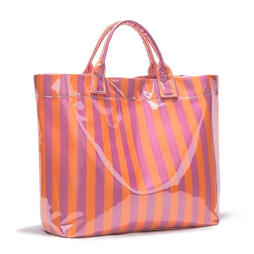 Bolso tote impermeable de PVC para mujer, grande y oversize