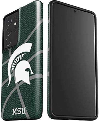 Skinit Pro Phone Case Compatible with Galaxy S21 Ultra 5G - Officially Licensed Michigan State University Green Basketball Design