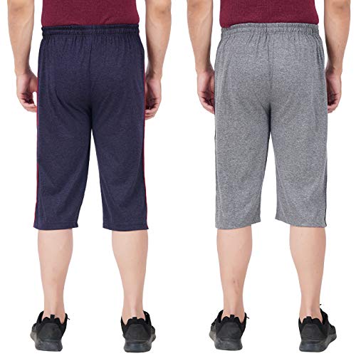 Image of FEEL TRACK Men's Regular Fit Three Fourth Capri (Pack of 2)