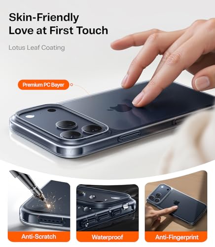 Image of TORRAS Slim Fit for iPhone 17 Pro Case Thin 6.3 inch Velvety Matte Clear