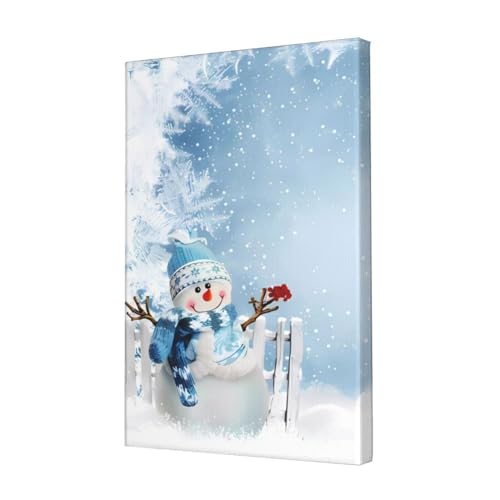 Toile bonhomme de neige de Noël 30x45 cm cadeau idéal pour deco de bureau et maison