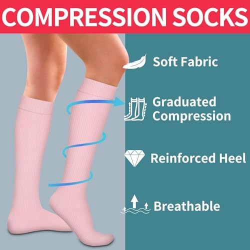 DRESHOW 4 Pairs Compression Socks for Men and Women Circulation Best Support for Sporty, Running, Cycling, Travel