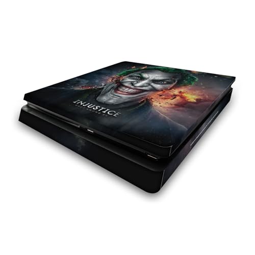 Sticker console PS4 Slim pour salon gaming deco Joker Injustice vinyle