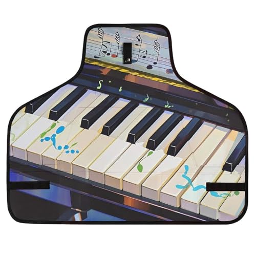 Delantal ajustable con diseño piano para hombres y mujeres miniatura 1