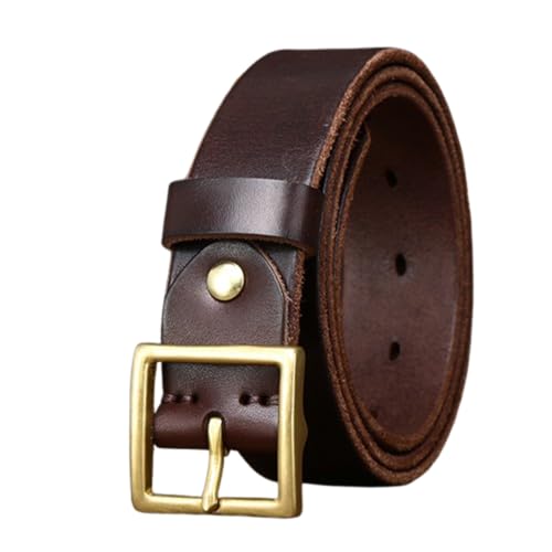 Ceinture vintage en cuir véritable et laiton massif pour un style authentique