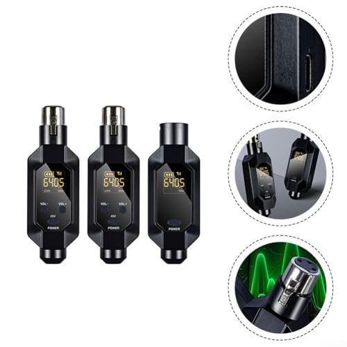 Transmisor inalámbrico receptor XLR QOXEZY de 600-690 MHz para convertir micrófonos a UHF portátil 4